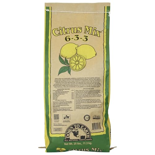 Down To Earth All Natural Fertilizers Organic Citrus Mix   Plant Food for Lemons  Limes  Oranges and Avocados 6 3 3  25 lb