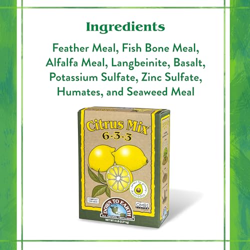Down To Earth All Natural Fertilizers Organic Citrus Mix   Plant Food for Lemons  Limes  Oranges and Avocados 6 3 3  5 lb