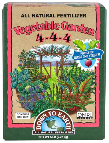 Down To Earth All Natural Fertilizers Organic Vegetable Garden   Plant Food for Vegetables  Herbs  Greens and Raised Beds 4 4 4  5 lb