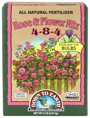 Down To Earth All Natural Fertilizers Organic Rose & Flower Mix   Plant Food for Roses  Bulbs  Flowers and Ornamentals 4 8 4  5 lb