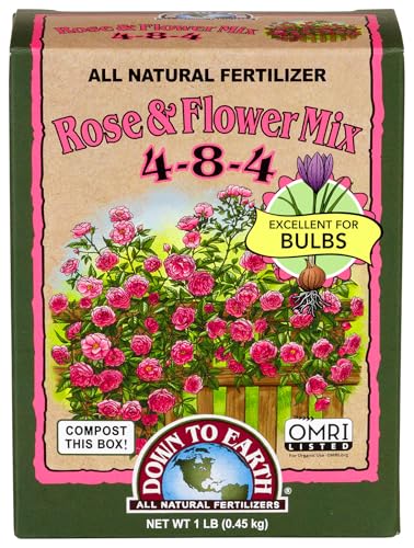Down To Earth All Natural Fertilizers Organic Rose & Flower Mix   Plant Food for Roses  Bulbs  Flowers and Ornamentals 4 8 4  5 lb