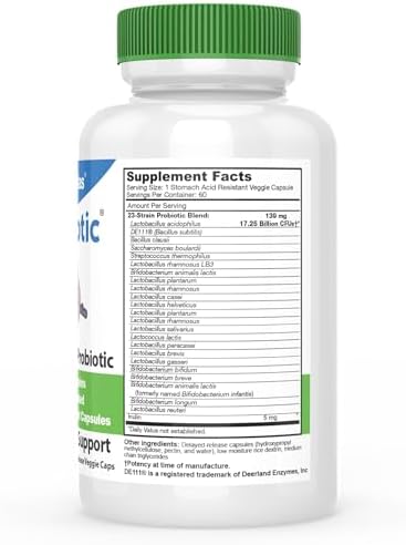DrFormulas Best Probiotics for Women & Men   Nexabiotic Multi Probiotic with Saccharomyces Boulardii  Lactobacillus Acidophilus  B  infantis  Prebiotic 60 Count Capsules  Not Pearls