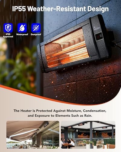 Dr Infrared Heater DR 238 Carbon Infrared Outdoor Heater for Restaurant  Patio  Backyard  Garage  and Decks  Standard  Black