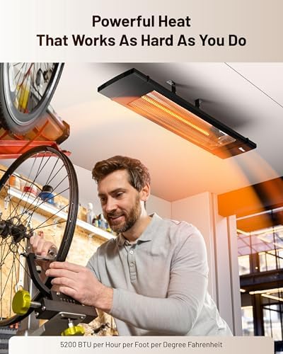 Dr Infrared Heater DR 238 Carbon Infrared Outdoor Heater for Restaurant  Patio  Backyard  Garage  and Decks  Standard  Black