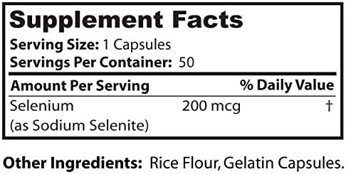Dr  Clark Selenium Supplement 200 Mcg   Dietary Capsules with Essential Mineral   Improves Thyroid Function  Immune Support   100 Capsules