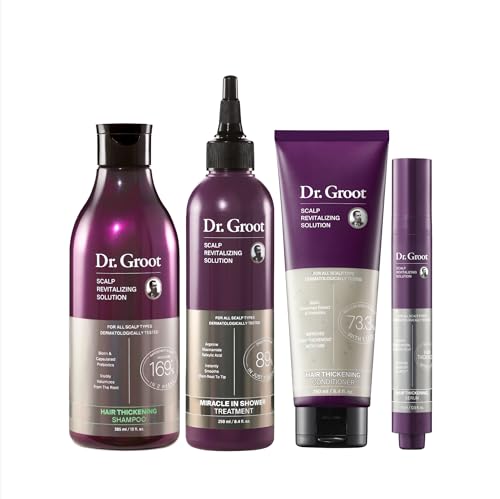Dr  Groot Thickening Serum  Shampoo  Conditioner  and Scalp Treatment Set for Hair Loss   Clinical Results with Biotin and Rosemary for Hair Thinning  Shedding  Scalp Repair and Treatment