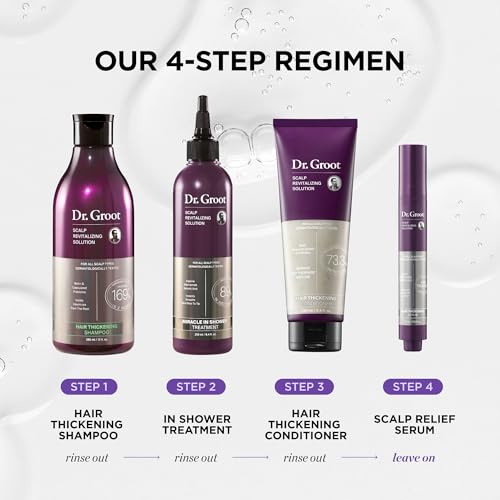 Dr  Groot Thickening Serum  Shampoo  Conditioner  and Scalp Treatment Set for Hair Loss   Clinical Results with Biotin and Rosemary for Hair Thinning  Shedding  Scalp Repair and Treatment