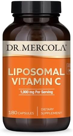 Dr  Mercola Liposomal Vitamin C   Brain  Heart  Eye & Immune Support   Provides 1 000 mg of Bioavailable Vitamin C   Non GMO  Gluten Free & Soy Free   180 Capsules  90 Servings