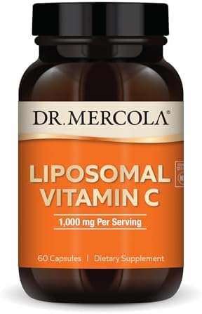 Dr  Mercola Liposomal Vitamin C   Brain  Heart  Eye & Immune Support   Provides 1 000 mg of Bioavailable Vitamin C   Non GMO  Gluten Free & Soy Free   180 Capsules  90 Servings