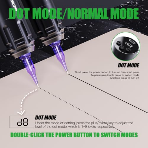 Dragonhawk A1 Beginner Tattoo Kit  Cordless Complete Pro Tattoo Gun Pen Machine Kit  Cartridges Tattoo Machine Needles