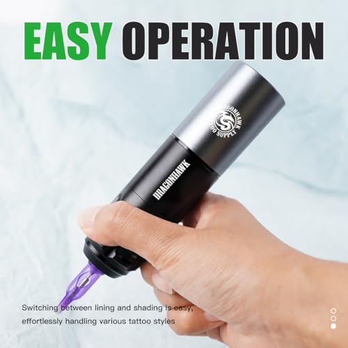 Dragonhawk A1 Beginner Tattoo Kit  Wireless Complete Pro Tattoo Gun Pen Machine Kit  Cartridges Tattoo Machine Needles