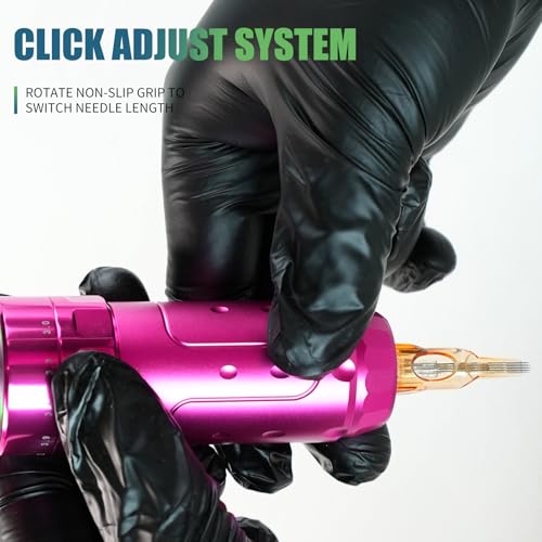 Dragonhawk L3 Tattoo Kit  Cordless/Cord Complete Tattoo Gun Kit Pen Machine  7 Strokes Length  2 Batteries 2 000mAh Power Supply with Extra Battery Rca Jack Part  Pro Tattoo Needles for Beginner