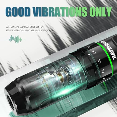 Dragonhawk L3 Tattoo Kit  Cordless/Cord Complete Tattoo Gun Kit Pen Machine  7 Strokes Length  2 Batteries 2 000mAh Power Supply with Extra Battery Rca Jack Part  Pro Tattoo Needles for Beginner