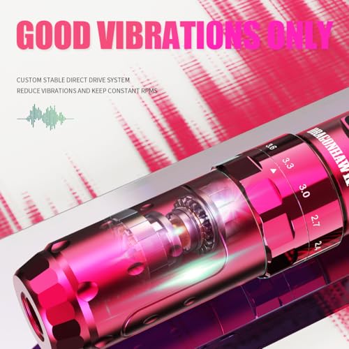 Dragonhawk L3 Tattoo Kit  Cordless/Cord Complete Tattoo Gun Kit Pen Machine  7 Strokes Length  2 Batteries 2 000mAh Power Supply with Extra Battery Rca Jack Part  Pro Tattoo Needles for Beginner