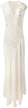 Draped Chiffon Carnation Dress