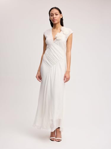 Draped Chiffon Carnation Dress