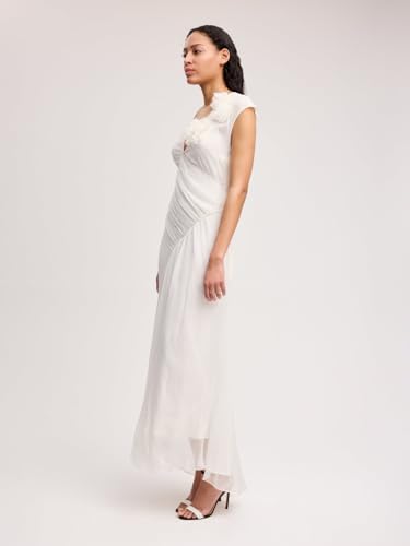 Draped Chiffon Carnation Dress