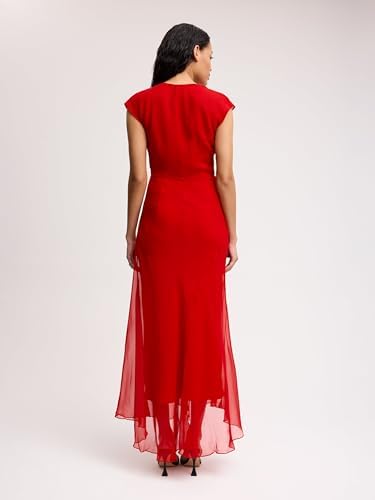 Draped Chiffon Carnation Dress