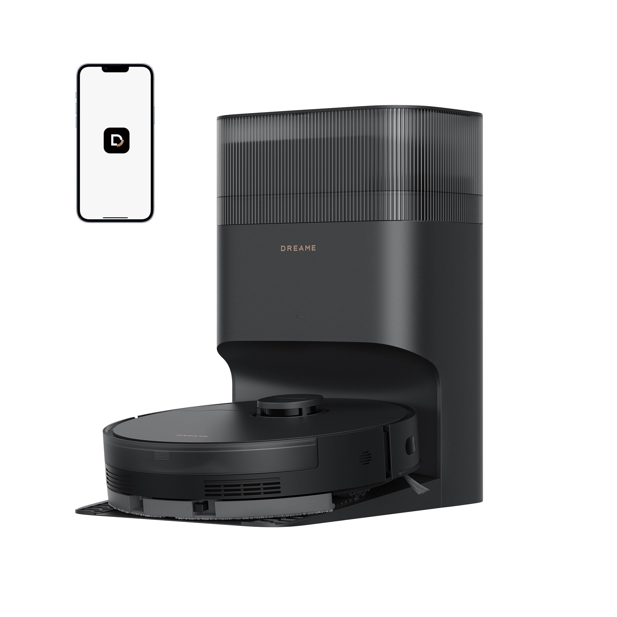 Dreame GoVac 300 Robot Vacuum and Mop  13000Pa Suction  Pet Hair Capets Friendly  Self Emptying with 5L Dust Bag  LDS Mapping  App & Voice Control  Black