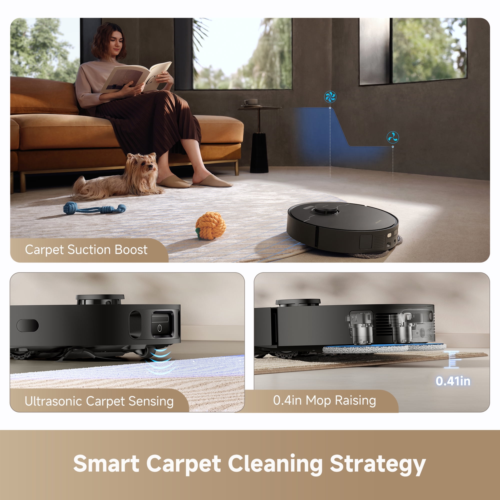 Dreame GoVac 400 Robot Vacuum and Mop with Auto Empty  Mop Self Cleaning  13KPa Suction  Ultrasonic Carpet Sensing