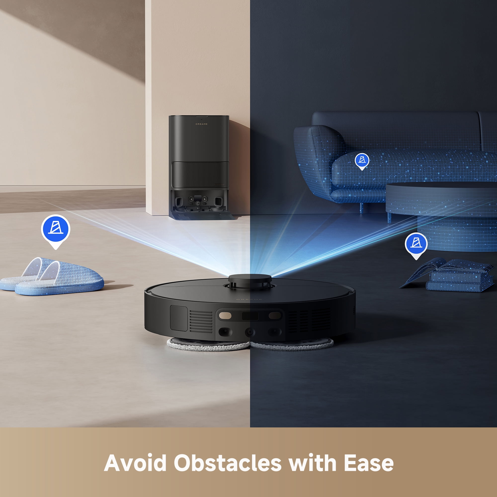 Dreame GoVac 400 Robot Vacuum and Mop with Auto Empty  Mop Self Cleaning  13KPa Suction  Ultrasonic Carpet Sensing