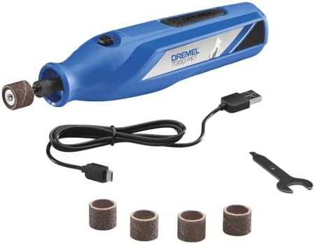 Dremel 7350 PET 4V Pet & Dog Nail Grinder  Easy To Use & Safe Nail Trimmer  Professional Pet Grooming Kit   Works on Large  Medium  Small Dogs & Cats
