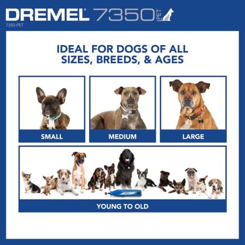 Dremel 7350 PET 4V Pet & Dog Nail Grinder  Easy To Use & Safe Nail Trimmer  Professional Pet Grooming Kit   Works on Large  Medium  Small Dogs & Cats