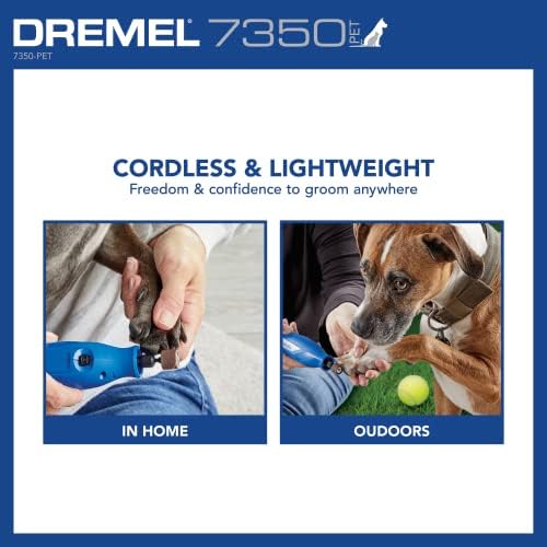 Dremel 7350 PET 4V Pet & Dog Nail Grinder  Easy To Use & Safe Nail Trimmer  Professional Pet Grooming Kit   Works on Large  Medium  Small Dogs & Cats