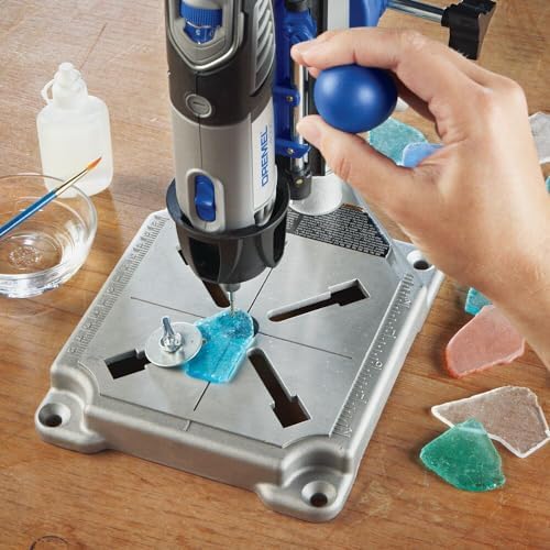 Dremel Drill Press Rotary Tool Workstation Stand with Wrench   Mini Portable Press & Tool Holder   2 Inch Depth  Ideal for Drilling Perpendicular and Angled Holes   220 01