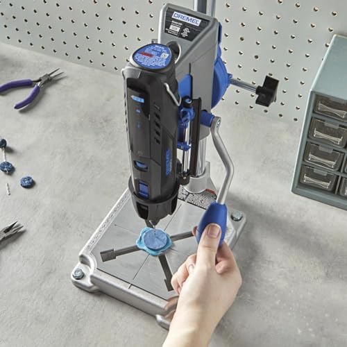 Dremel Drill Press Rotary Tool Workstation Stand with Wrench   Mini Portable Press & Tool Holder   2 Inch Depth  Ideal for Drilling Perpendicular and Angled Holes   220 01