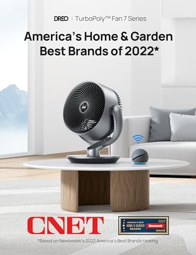 Dreo 16 Inch 25dB Quiet Smart Fans for Bedroom  DC Room Fan with Remote  120  120  Oscillating Fan  6 Modes  9 Speeds  12H Timer Works Alexa/Google/WiFi/Voice Control  Silver  Oversize  DR HAF004S