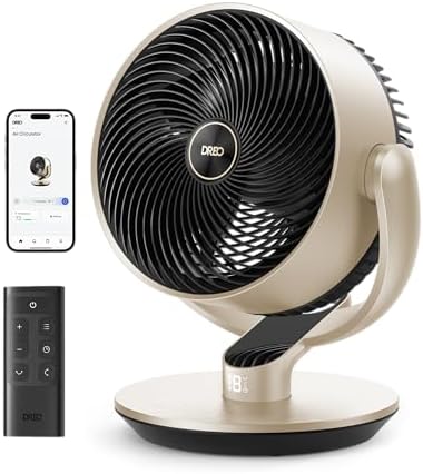 Dreo 16 Inch 25dB Quiet Smart Fans for Bedroom  DC Room Fan with Remote  120  120  Oscillating Fan  6 Modes  9 Speeds  12H Timer Works Alexa/Google/WiFi/Voice Control  Silver  Oversize  DR HAF004S