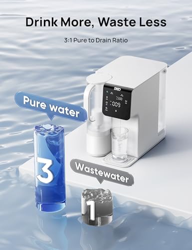 Dreo Reverse Osmosis Water Filter Countertop  7 Stage RO Water Filtration System  Installation Free  Reduce TDS  Water Filter Pitcher for Home  Kitchen  3 1 Pure to Drain  WF511 Upgraded
