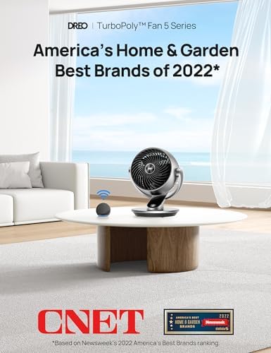Dreo Smart Fan for Bedroom 120  Vertical and 90  Oscillating Fan with Remote/Voice  13 Inch Height Quiet Air Circulator for Whole Room  70 ft  4 Speeds  5 Modes  12H Timer  Desk Fans for Home  Office
