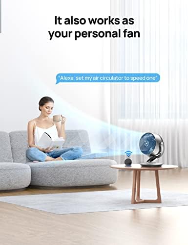 Dreo Smart Fan for Bedroom 120  Vertical and 90  Oscillating Fan with Remote/Voice  13 Inch Height Quiet Air Circulator for Whole Room  70 ft  4 Speeds  5 Modes  12H Timer  Desk Fans for Home  Office