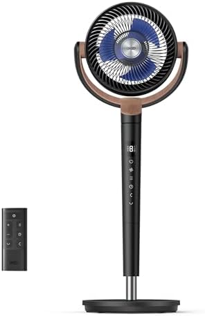 Dreo Standing Fan  120  120  Smart Oscillating Floor Fans with Wi Fi/Voice Control  90 ft Fan For Bedroom  DC Motor Quiet Fans  Adjustable Height  8 Speeds  6 Modes  12H Timer  Office  Room