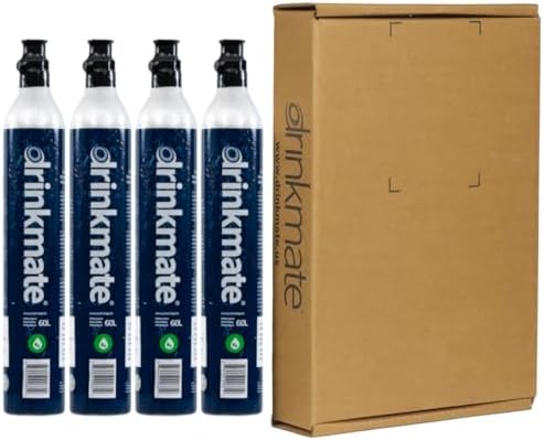 Drinkmate Cilindros roscados de carbonatación de intercambio de CO2 de 60 L, compatible con SodaStream (tornillo), Aarke, Ninja Thirsti, 14.5 onzas, cartucho de repuesto de recipiente de gas (juego de 2)