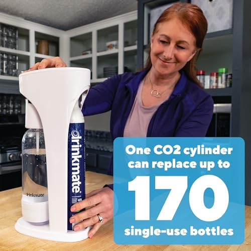 Drinkmate Cilindros roscados de carbonatación de intercambio de CO2 de 60 L, compatible con SodaStream (tornillo), Aarke, Ninja Thirsti, 14.5 onzas, cartucho de repuesto de recipiente de gas (juego de 2)