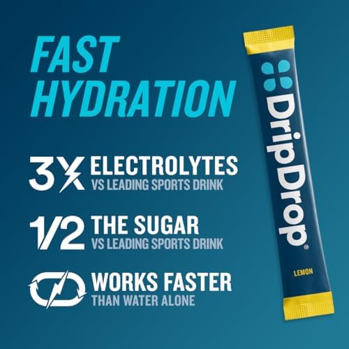 DripDrop Hydration   Electrolyte Powder Packets   Watermelon  Berry  Lemon  Orange  Fruit Punch  Grape  Strawberry Lemonade  Cherry   64 Count
