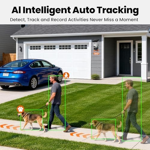 Dual Lens Wireless Home Security System Outdoor  Solar Powered  4PCS 2 in 1 Cameras  10CH 4K NVR  500GB HDD  2 4/5GHz WiFi 6  AI Tracking  360  PTZ  Color Night Vision  IP66  No Monthly Fee