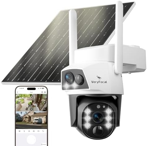 Dual Lens Wireless Home Security System Outdoor  Solar Powered  4PCS 2 in 1 Cameras  10CH 4K NVR  500GB HDD  2 4/5GHz WiFi 6  AI Tracking  360  PTZ  Color Night Vision  IP66  No Monthly Fee