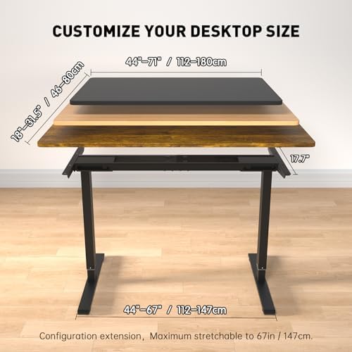 Dual Motor Standing Desk Frame  Electric Adjustable Legs with Memory Presets  Stand Up Desk Frame Workstation  with Cable Management Tray  Headphone Hook  Caster Wheels  for Home Office