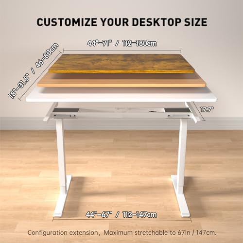 Dual Motor Standing Desk Frame  Electric Adjustable Legs with Memory Presets  Stand Up Desk Frame Workstation  with Cable Management Tray  Headphone Hook  Caster Wheels  for Home Office