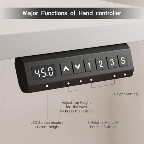 Dual Motor Standing Desk Frame  Electric Adjustable Legs with Memory Presets  Stand Up Desk Frame Workstation  with Cable Management Tray  Headphone Hook  Caster Wheels  for Home Office