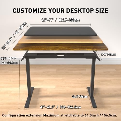 Dual Motor Standing Desk Frame  Electric Adjustable Legs with Memory Presets  Stand Up Desk Frame Workstation  with Cable Management Tray  2pcs Headphone Hook  for Home Office