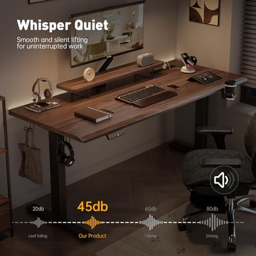 Dual Motor Standing Desk Frame  Electric Adjustable Legs with Memory Presets  Stand Up Desk Frame Workstation  with Cable Management Tray  2pcs Headphone Hook  for Home Office