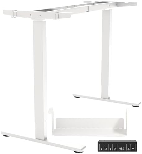 Dual Motor Standing Desk Frame  Electric Adjustable Legs with Memory Presets  Stand Up Desk Frame Workstation  with Cable Management Tray  2pcs Headphone Hook  for Home Office
