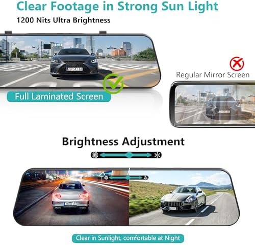 Dual Sony STARVIS 2 IMX678 Sensors 4K 4K Mirror Dash Cam Front and Rear  12 Smart Rear View Camera with ADAS Blind Spot Detection  Super Night Vision HDR  5G WiFi GPS  64GB  24H Parking