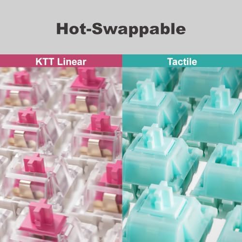 Ducky OK M   65  Wireless Mechanical Gaming Keyboard   Gasket Mount Design  Hot Swappable Switches  Five Layer Acoustic Dampening  RGB  USB C  2 4Ghz  Bluetooth  Wine Red Switch