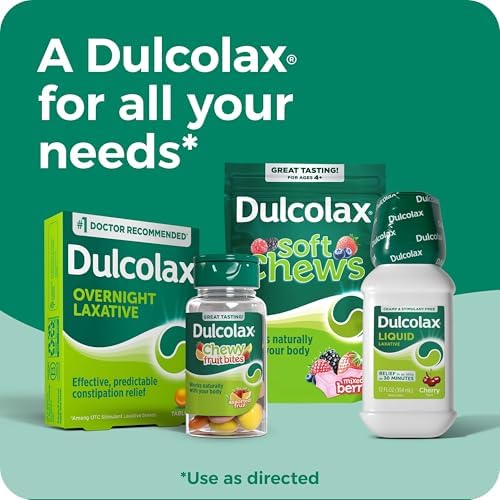 Dulcolax Stool Softener Laxative Liquid Gel Capsules  Gentle Constipation Relief for Hard  Dry Stools  Docusate Sodium 100 mg  50 Count